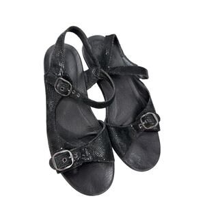 Dansko Womens JOANIE Leather Black Dots Clog Sandals Size 37 (6.5-7US)